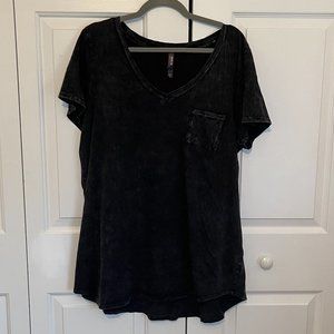 Torrid black mineral wash pocket tshirt